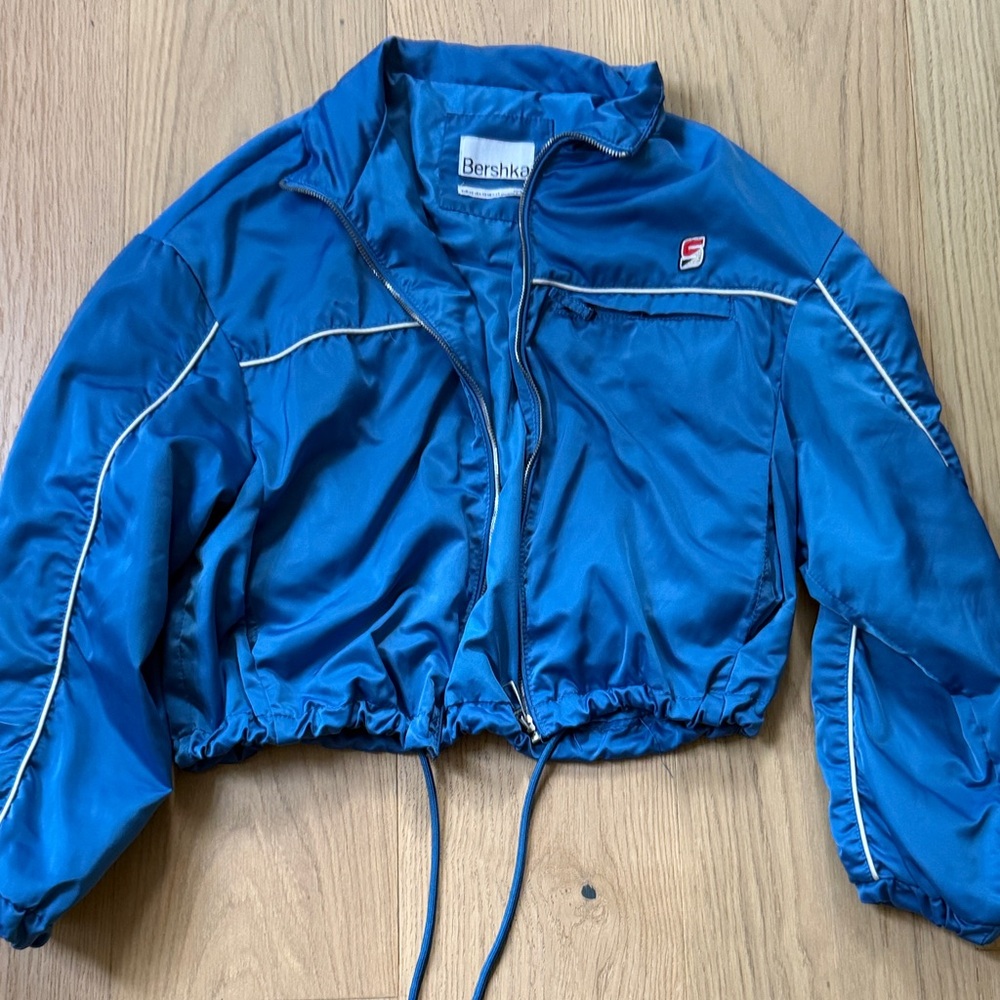 Bershka Vibrant Blue Drawstring Jacket